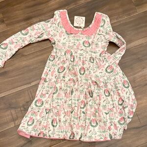 New Cheeky Plum Pink and Cream Patterned Dress